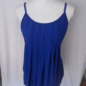 Stylus Cobalt Blue Blouse Spaghetti Strap Flowy